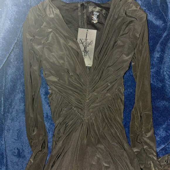 Art Deco Ruched Gown by La Femme En Noir - Picture 2 of 5